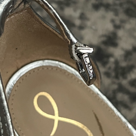 ✅SAM EDELMAN Yaro Ankle-Strap Metallic Leather Sandals - Picture 7 of 8